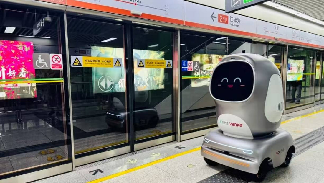 shenzhen metro and a delivery robot